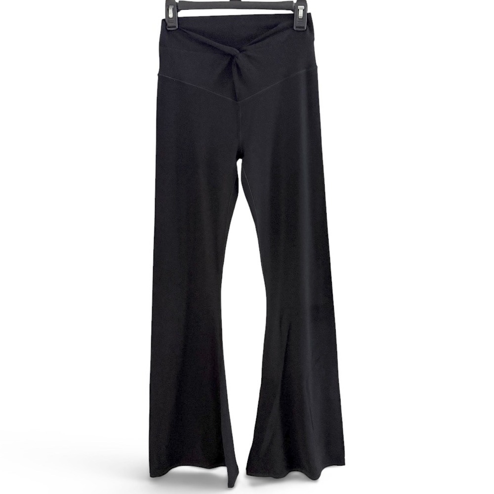 OFFLINE by Aerie Flare Leggings Womens L Large Black Crossover Twist Long - Picture 3 of 12
